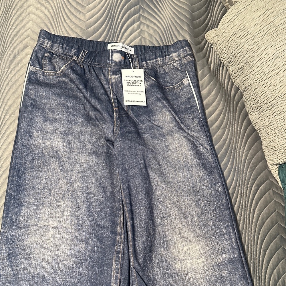Stylish Dark Blue Wide Leg Jeans